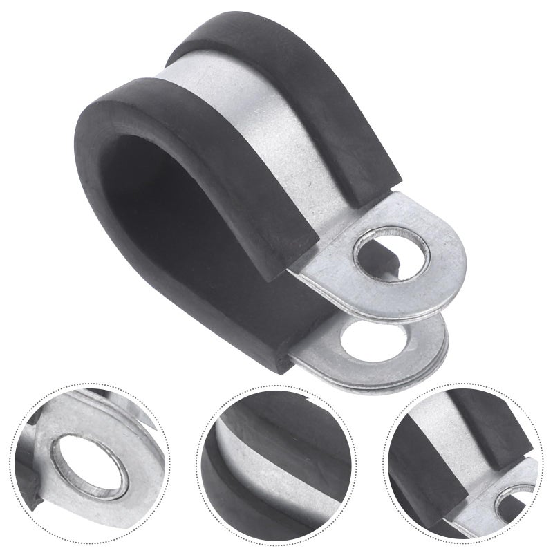20 Pcs Galvanized Steel Pipe Clamps with Rubber Lining for Hose and Cable Fastening - Image 5