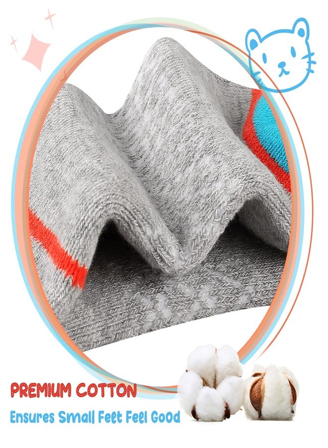 Comfoex 12 Pairs Girls Socks Ankle Athletic Socks Cotton Sports Socks With Cushioned Sole For Big Little Kids - Image 5