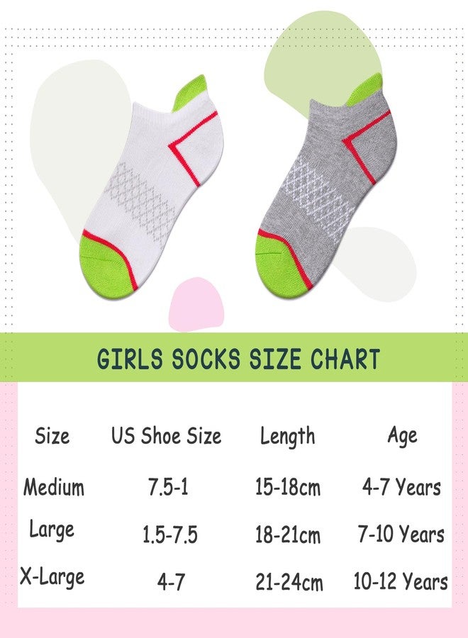 Comfoex 12 Pairs Girls Socks Ankle Athletic Socks Cotton Sports Socks With Cushioned Sole For Big Little Kids - Image 2