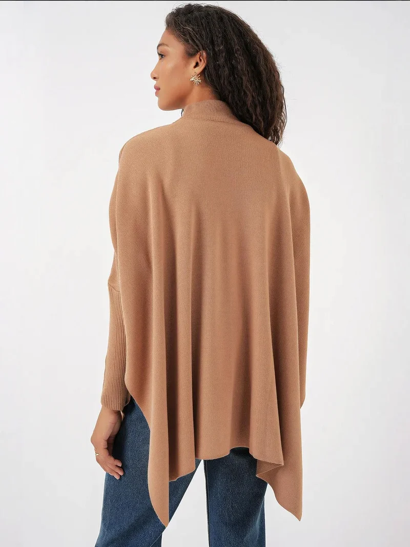 Big Dart Beaver Brown BDART Oversized Acrylic Crew Neck Jumper for Women | Best Price UAE