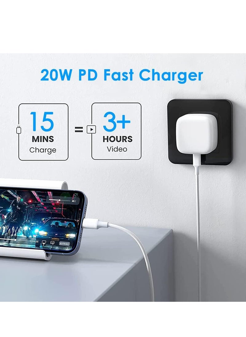 Generic - Apple Certified PD Fast Charger for iPhone 20W, 1M Type C Wall Charger Plug Adapter USB-C to Lightning Cable 14 13 12 11 Pro Mini XS XR - Image 1