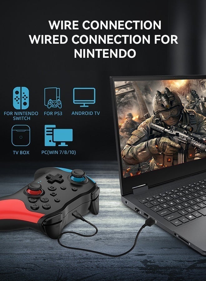 Neyecam Wireless Bluetooth Game Controller with Dual Vibration, 6-Axis Gyro, Turbo, Type-C, Compatible with Nintendo Switch/PS3/PC/Android - Image 3