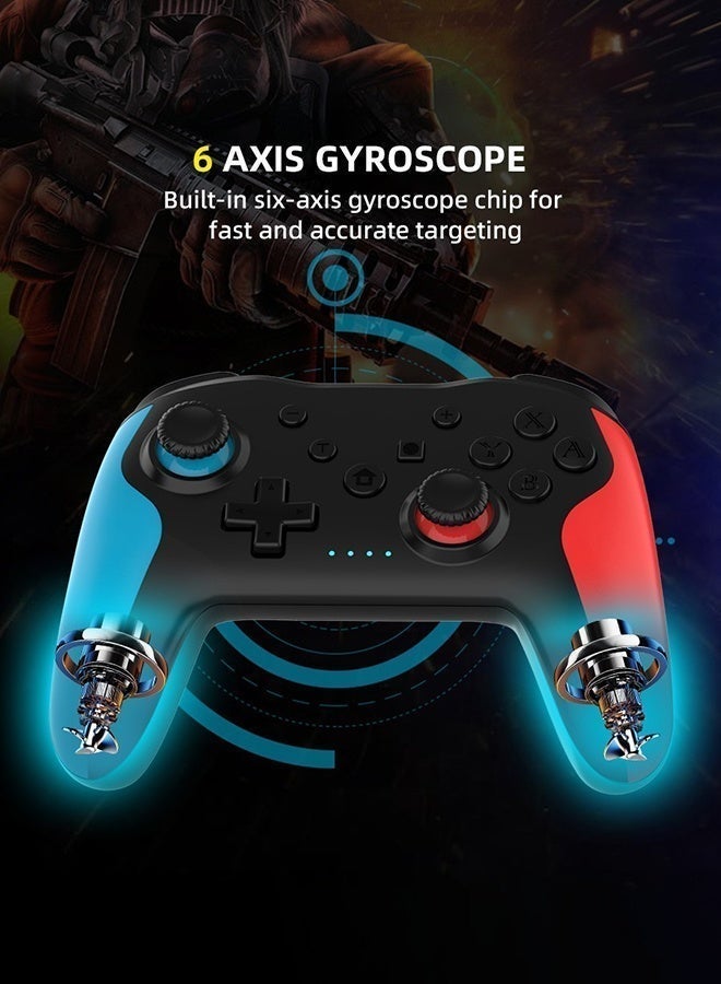 Neyecam Wireless Bluetooth Game Controller with Dual Vibration, 6-Axis Gyro, Turbo, Type-C, Compatible with Nintendo Switch/PS3/PC/Android - Image 4