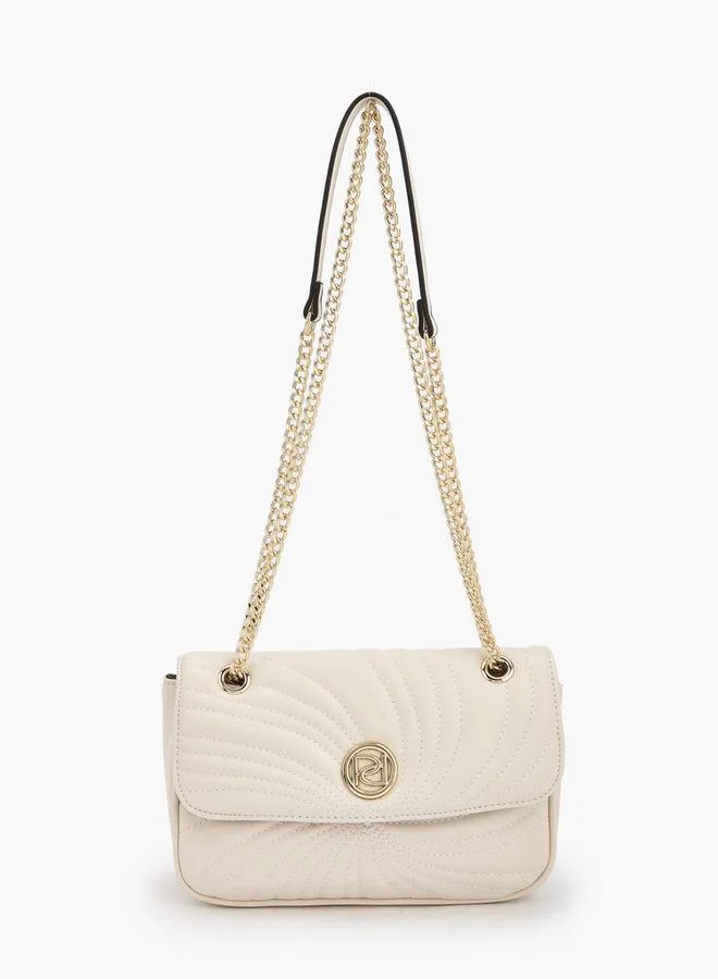 Paprika Quilted Crossbody Bag With Chain Strap