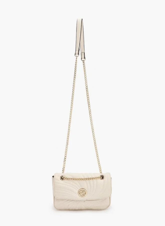 Paprika Quilted Crossbody Bag With Chain Strap