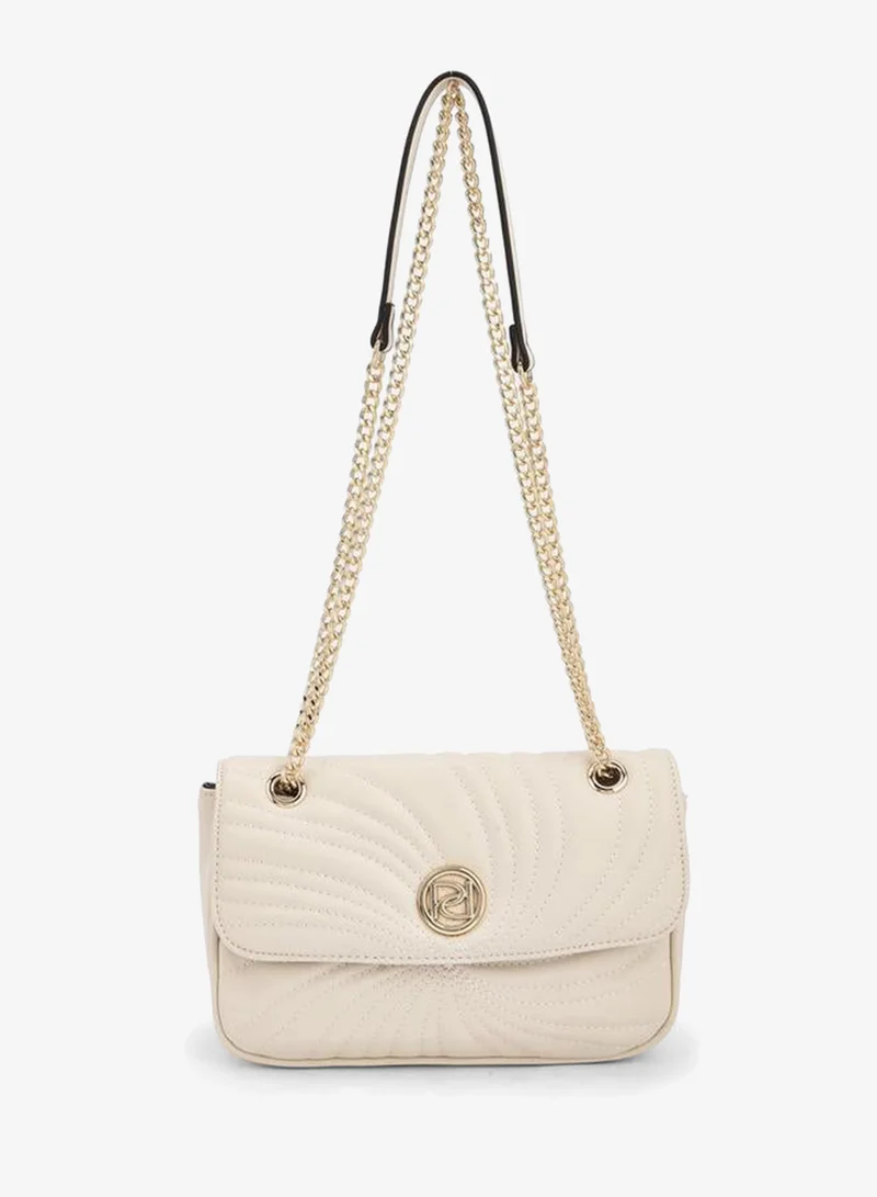 Paprika Quilted Crossbody Bag With Chain Strap