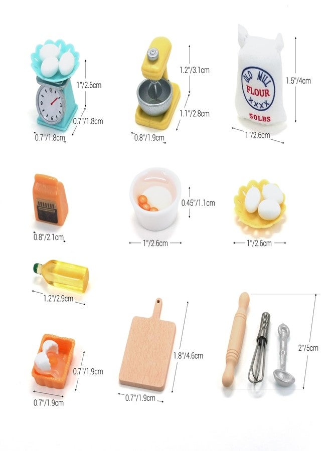 CHAMBERY 1:12 Scale Miniature Dollhouse Kitchen Baking Accessories - Flour, Rolling Pin, Stand Mixer, Scale - Image 5