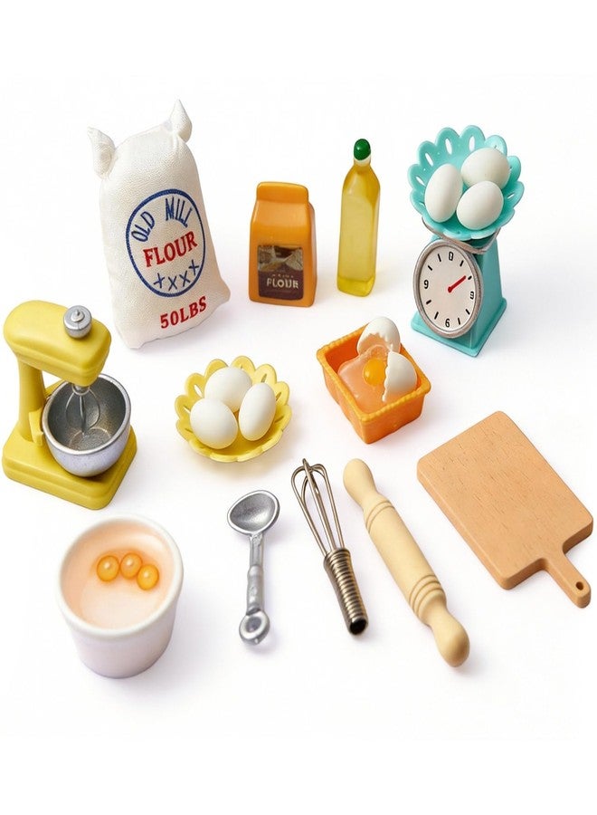 CHAMBERY 1:12 Scale Miniature Dollhouse Kitchen Baking Accessories - Flour, Rolling Pin, Stand Mixer, Scale - Image 1