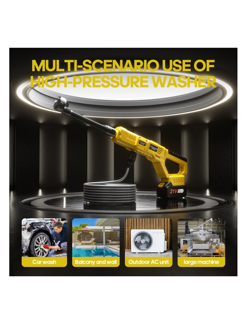 ZLH HITY - Cordless Pressure Washer - 980 PSI Portable Power Washer with 4.0AH Rechargeable Battery, 21V Battery Powered Pressure Washer, Turbo Nozzle, Battery Pressure Washer for Cars - Image 1
