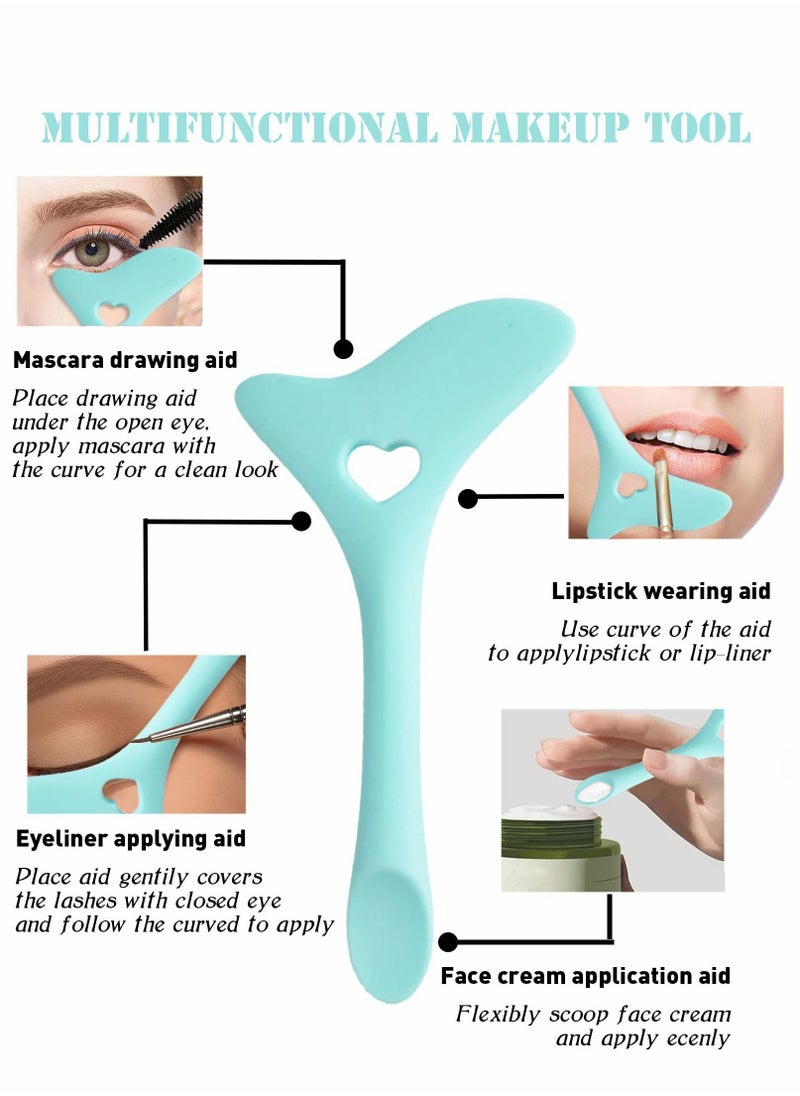 Excefore - Eyeliner Stencils Wing Tips, Cat Stencil Molds Pads Silicone Aid Marscara Drawing Aid, Face Cream, Easy Makeup Tool, Resusable Applicator Tool, Blue - Image 1