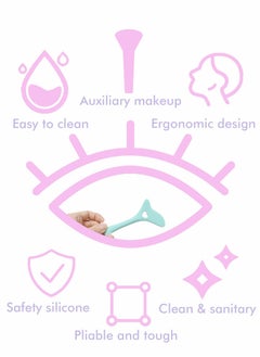 Excefore Eyeliner Stencils Wing Tips, Cat Stencil Molds Pads Silicone Aid Marscara Drawing Aid, Face Cream, Easy Makeup Tool, Resusable Applicator Tool, Blue  - Image 4