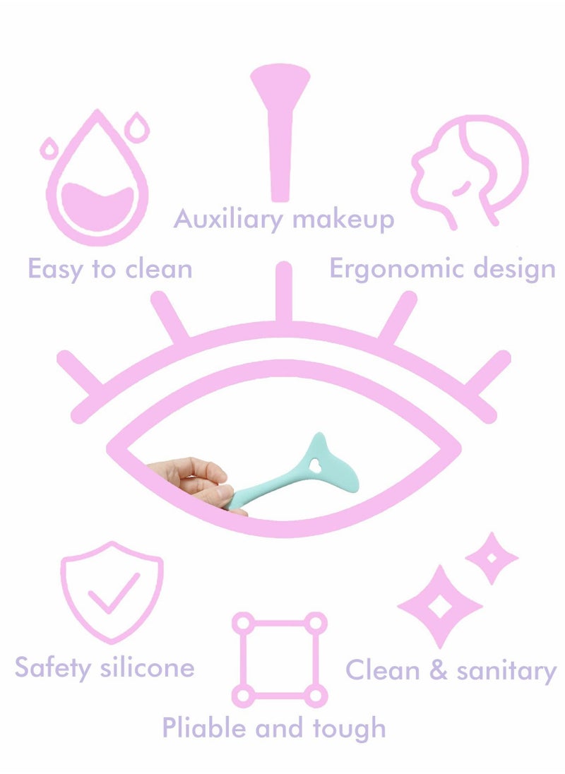 Excefore - Eyeliner Stencils Wing Tips, Cat Stencil Molds Pads Silicone Aid Marscara Drawing Aid, Face Cream, Easy Makeup Tool, Resusable Applicator Tool, Blue - Image 1