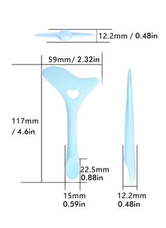 Excefore Eyeliner Stencils Wing Tips, Cat Stencil Molds Pads Silicone Aid Marscara Drawing Aid, Face Cream, Easy Makeup Tool, Resusable Applicator Tool, Blue  - Image 3