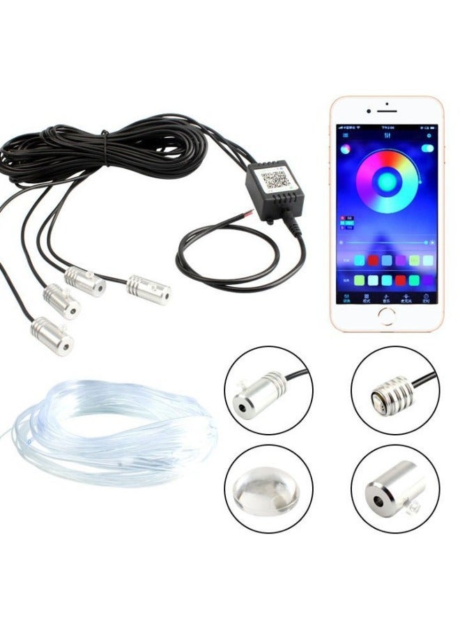 MJ Car Atmosphere Light Fiber Optic Led Luminous Line Door Seam Light App Voice Control Car Instrument Music Atmosphere Light Cold Light - Image 2