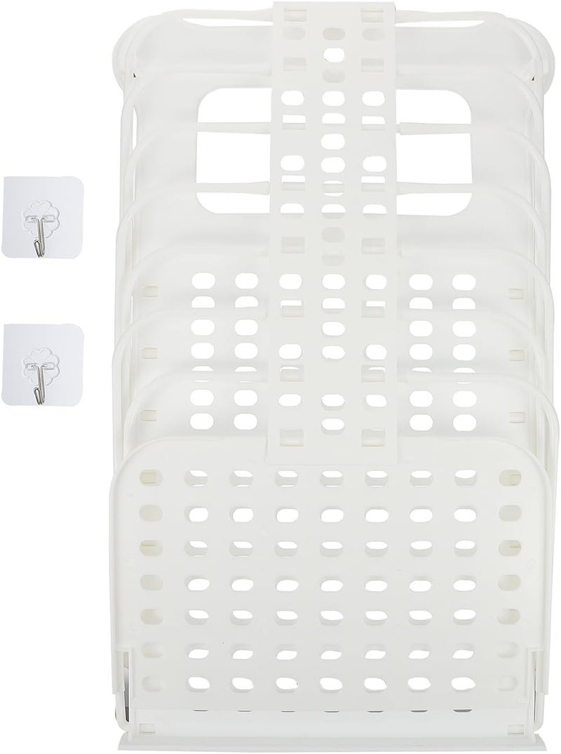 Kichvoe Foldable Hanging Laundry Basket Large White Wall-mounted Dirty Clothes Storage Basket Bathroom Organizer Home Laundry Hamper - Image 1