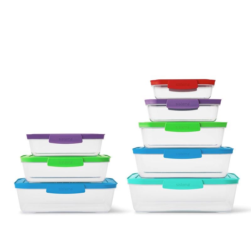سيستيما Sistema Nest It Food Storage Boats مع Lids Multicolor (حزمة 8) - Image 1