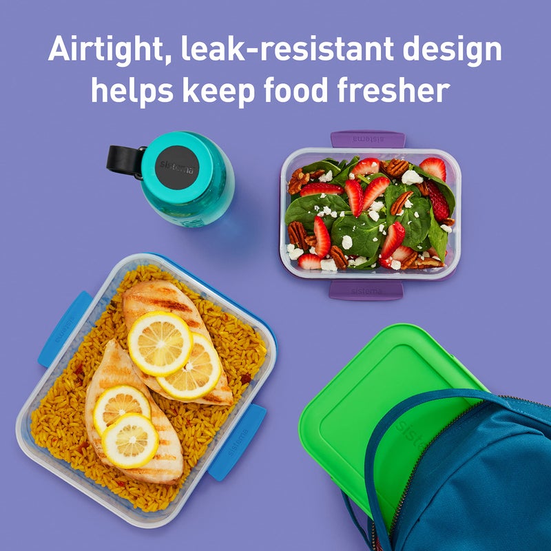 سيستيما Sistema Nest It Food Storage Boats مع Lids Multicolor (حزمة 8) - Image 3