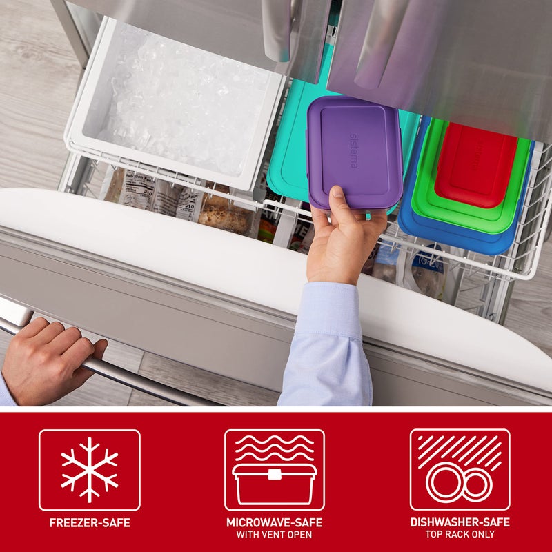 سيستيما Sistema Nest It Food Storage Boats مع Lids Multicolor (حزمة 8) - Image 4