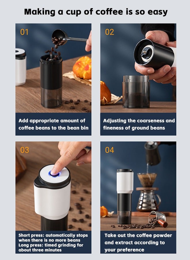 Electric Coffee Grinder, Travel Portable Coffee Bean Grinder For Home Camping And Office Travel, USB Rechargeable - Image 3