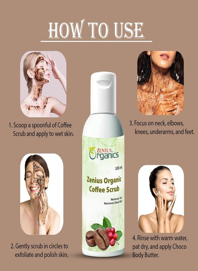 ZENIUS Coffee Tan Removal Face Scrub (100ml) | Exfoliate Scrub | Blackhead Remover, Whitehead Remover, Dead Skin Remover, Detan Pack | Caffeine & Walnut Scrub for Face | Face Scrub For Women & Men - Image 2