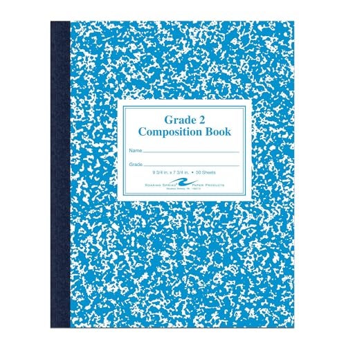 Roaring Spring Grade 2 Ruled Flex Cover Marble Comp Book 9 3/4'' x 7 3/4'', Sold per Book (77921) - Image 1