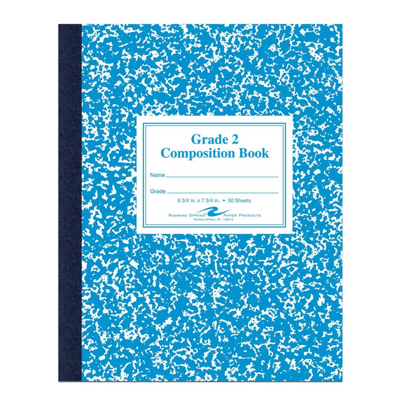 Roaring Spring Grade 2 Ruled Flex Cover Marble Comp Book 9 3/4'' x 7 3/4'', Sold per Book (77921) - Image 4