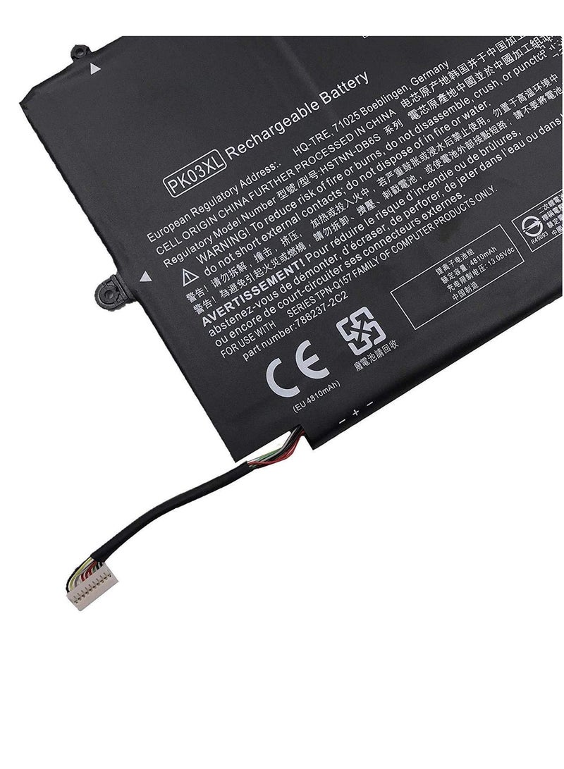 زيكسين بطارية بديلة للكمبيوتر المحمول PK03XL بقوة 11.4 فولت و56 واط في الساعة لجهاز HP Spectre Pro X360 Spectre 13 PK03XL HSTNN-DB6S 6789116-005 - Image 2