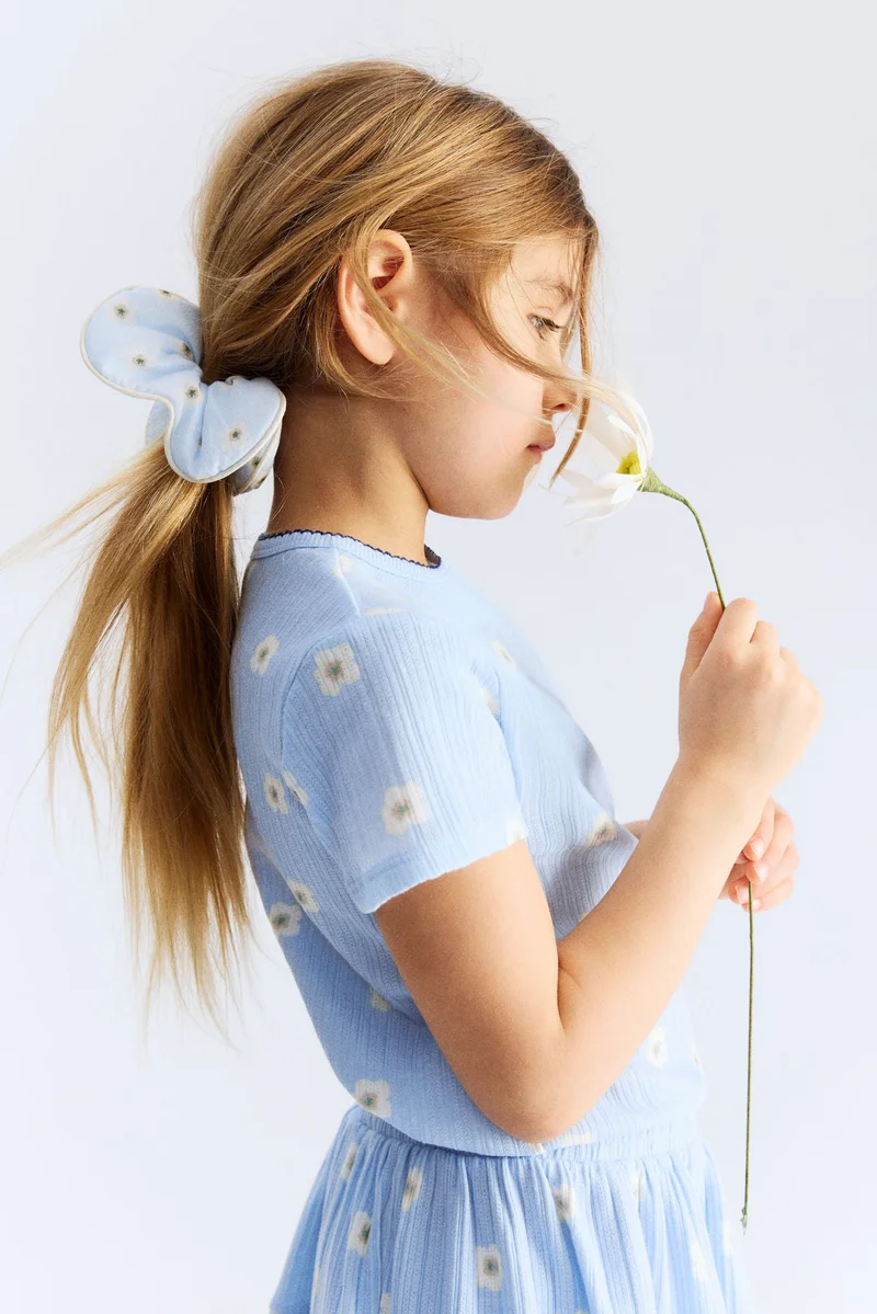 H&M Patterned Cotton Scrunchie