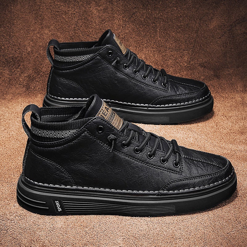 Spring Men''s Shoes Winter Kitchen Sports Casual Black Work Board Shoes Formal Business Chef Leather Shoes - Image 4