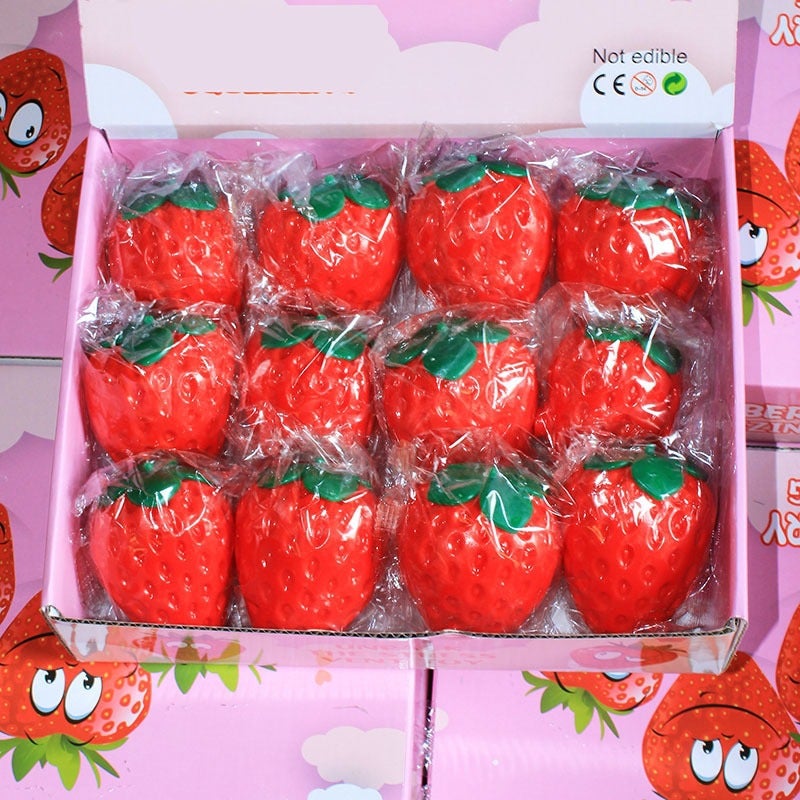 Strawberry Squishy Toy Stress Relief TPR - Image 1