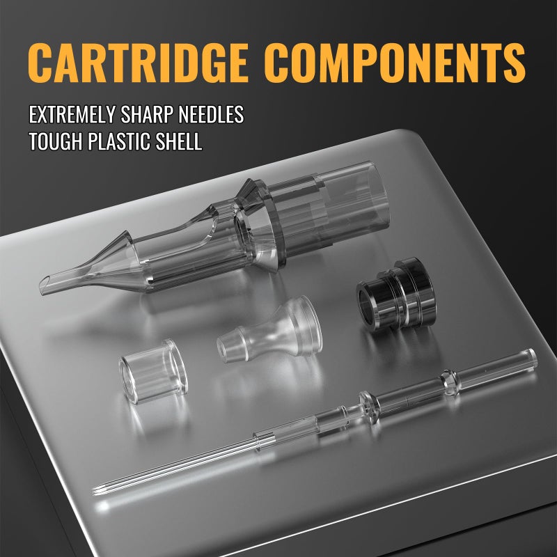 Wormhole Tattoo 50Pcs Tattoo Needles Long Taper Assorted Disposable Tattoo Cartridge Needles Mixed 5RL 7RL 9RL 5RS 7RS 9RS 15M1 21M1 15RM 21RM Round Liner Shader Magnum Round Magnum - Image 4