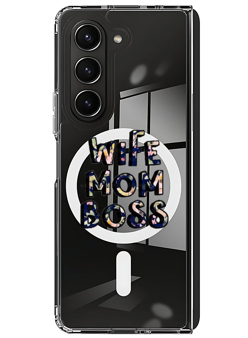 Theodor Magnetic Case for Samsung Galaxy Z Fold 5 Compatible with MagSafe Wireless Charging, Shockproof Phone Bumper Cover Wife Mom Boss - Image 1