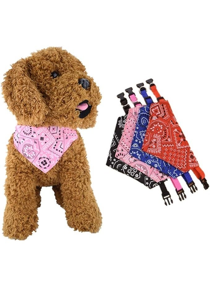 MIRFA Dog's Adjustable & Washable Bandana Triangular Scarf (Pack of 4) - Image 1