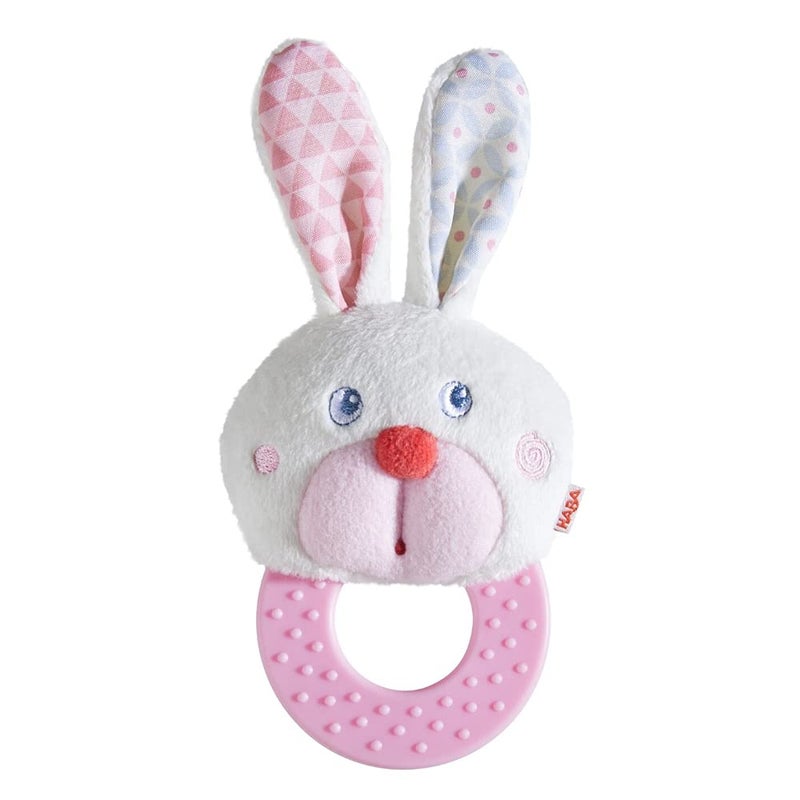 HABA Easter Bunny Teether and Grasping Toy for First Easter Gifts and Infant Easter Basket Stuffers, Crinkle Toys for Baby and Teething Toy for 6-18 Months - Image 1