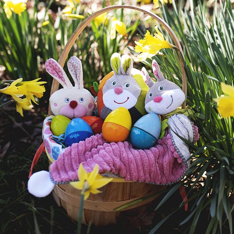 HABA Easter Bunny Teether and Grasping Toy for First Easter Gifts and Infant Easter Basket Stuffers, Crinkle Toys for Baby and Teething Toy for 6-18 Months - Image 5
