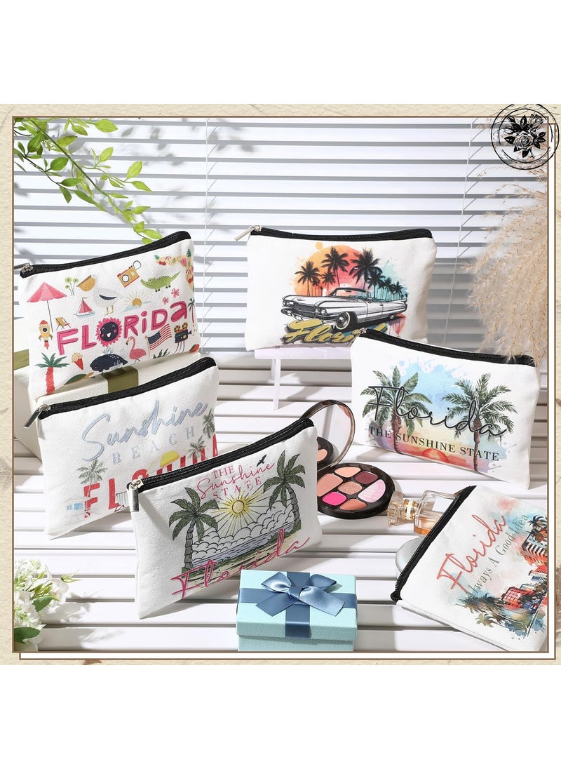 Reginary Reginary 6 Pcs Texas Cosmetic Bag Souvenir Gifts California Souvenir Makeup Bag Florida Souvenir Gifts Zipper Pouch for Women Traveler Party Favors  - Image 5