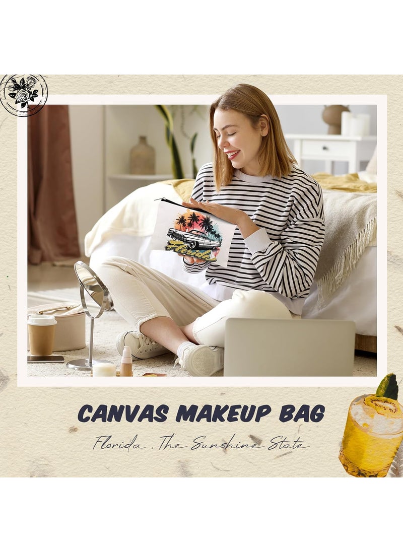 Reginary Reginary 6 Pcs Texas Cosmetic Bag Souvenir Gifts California Souvenir Makeup Bag Florida Souvenir Gifts Zipper Pouch for Women Traveler Party Favors  - Image 4