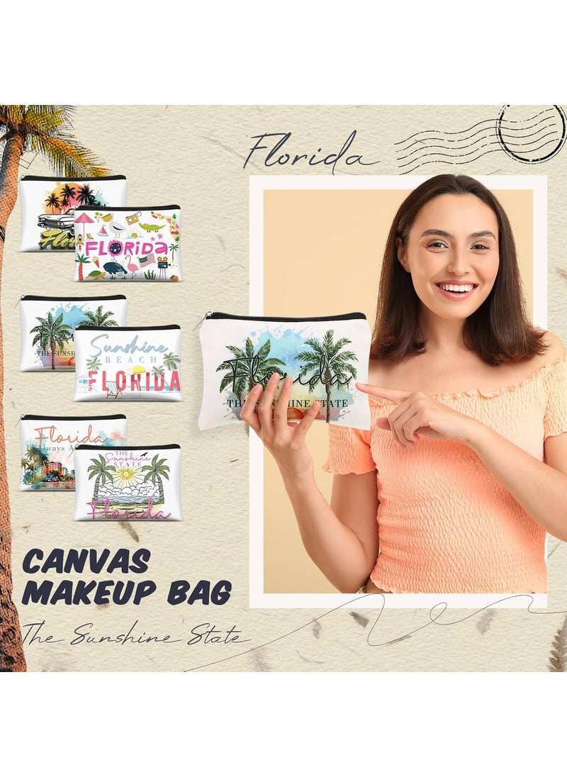 Reginary Reginary 6 Pcs Texas Cosmetic Bag Souvenir Gifts California Souvenir Makeup Bag Florida Souvenir Gifts Zipper Pouch for Women Traveler Party Favors  - Image 3