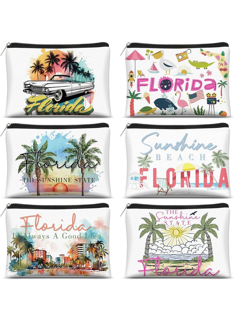 Reginary Reginary 6 Pcs Texas Cosmetic Bag Souvenir Gifts California Souvenir Makeup Bag Florida Souvenir Gifts Zipper Pouch for Women Traveler Party Favors  - Image 1