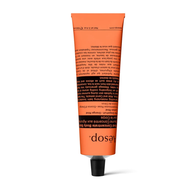 Aesop Rind Concentrate Travel Body Balm Nourish and Smooth Skin with Shea and Cocoa Butter Aloe Vera Juice to Soothe and Hydrate 34oz 100mL