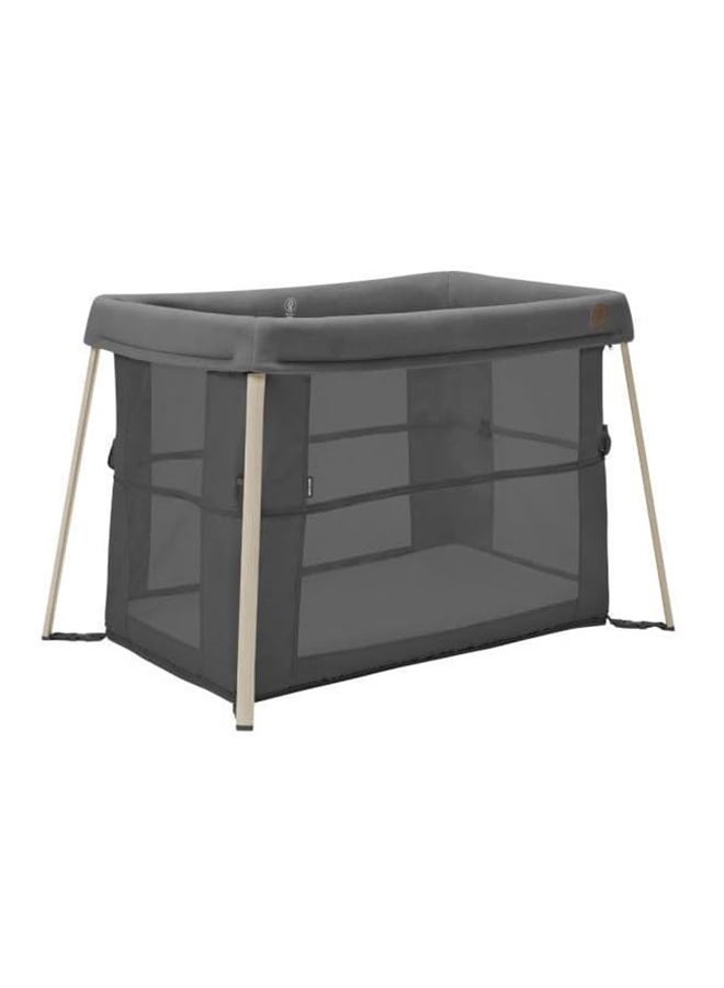 Maxi-Cosi Iris 2-in-1 Baby Travel Cot, 0-3 Years, Up to 15 kg, Compact Travel Cot, 2 Levels, Foldable, Foam Mattresses, Mesh Side Panels, Travel Bag, Beyond Graphite - Image 1