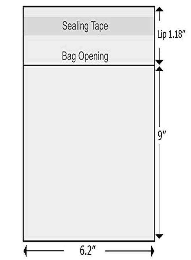 Delatanus 6''x 9'' Clear Cellophane Bags 1.6-mil,Fits A9 Envelopes 6X9 Inch Art Work Cards Photos Candy Treats Bakery Cookie Clear Cello Plastic Sleeve(100 Count) - Image 2