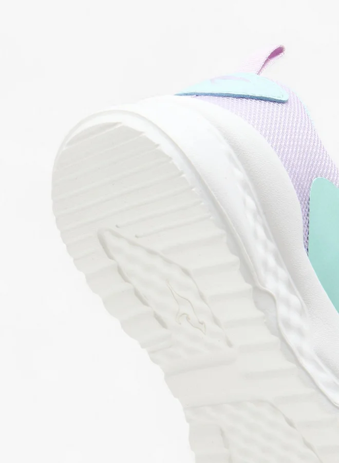 kangaROOS Girls' Colourblock Sports Shoes with Hook and Loop Closure