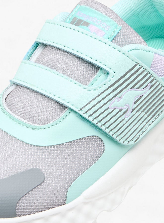 kangaROOS Girls' Colourblock Sports Shoes with Hook and Loop Closure  - Image 4
