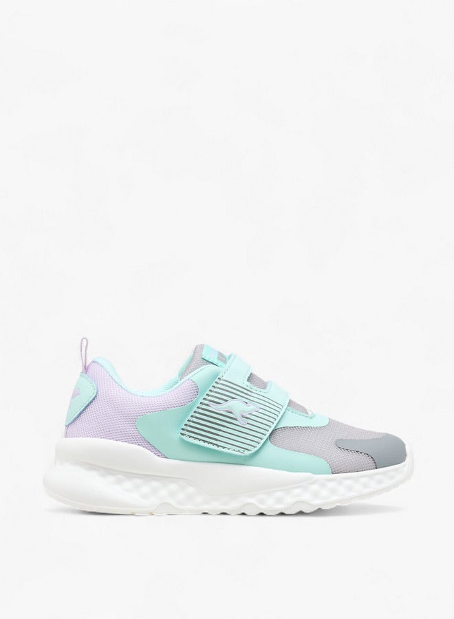 kangaROOS Girls' Colourblock Sports Shoes with Hook and Loop Closure  - Image 3