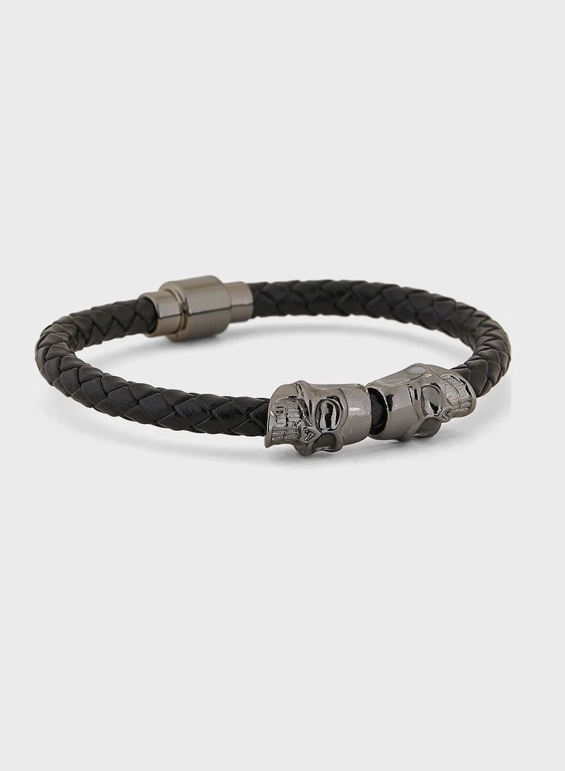 Seventy Five Braided Skull Bracelet
