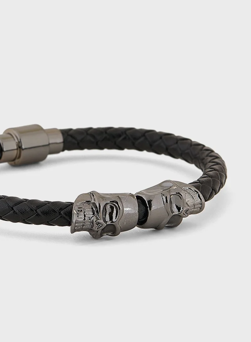 Seventy Five Braided Skull Bracelet