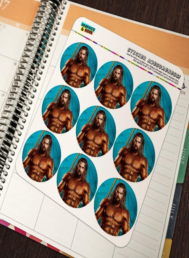 GRAPHICS & MORE Aquaman Movie Jason Mamoa Full Costume Planner Calendar Scrapbooking Crafting Stickers - Image 5