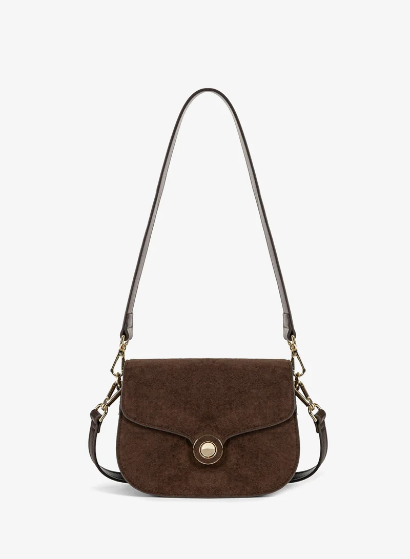 ابيكول Suede-Effect Flap Bag