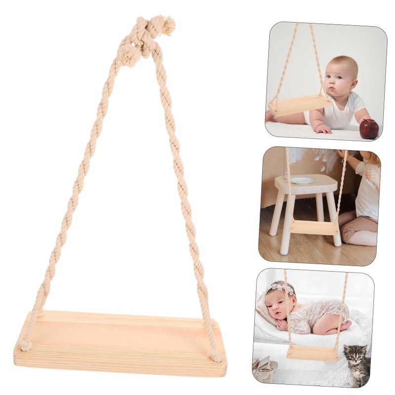 Yardwe Wooden Newborn Photography Swing Chair Creative Photo Prop - Image 5